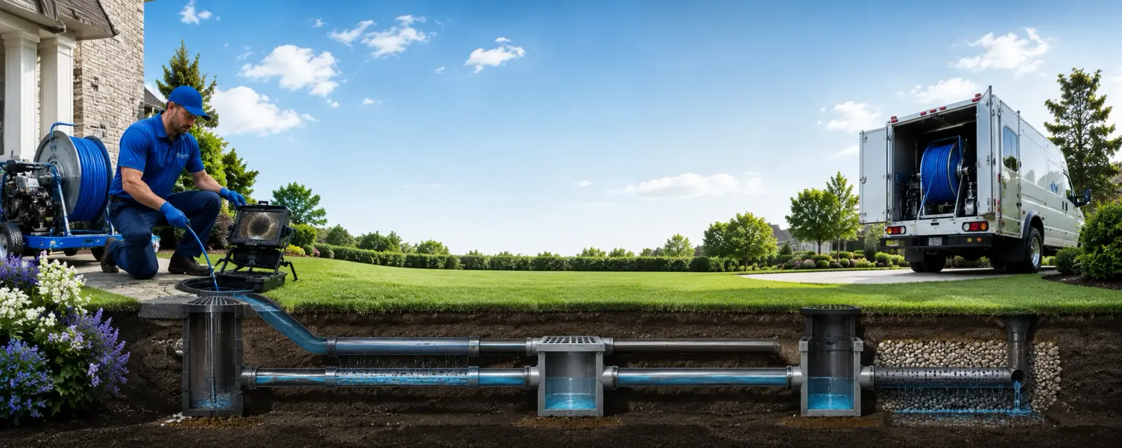 Outdoor drain cleaning information for La Harpe, IL